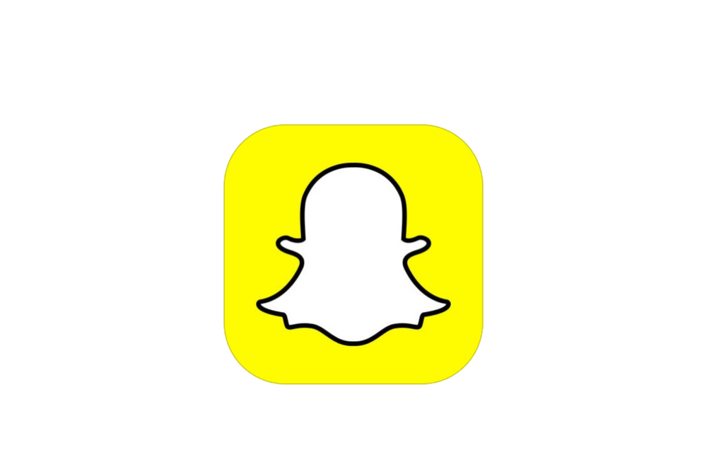 A yellow rounded square icon with the white Snapchat ghost logo outlined in black, centered on a light gray background.